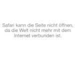 Safari kann die Seite nicht öffnen, da die Welt nicht mehr mit dem Internet verbunden ist.